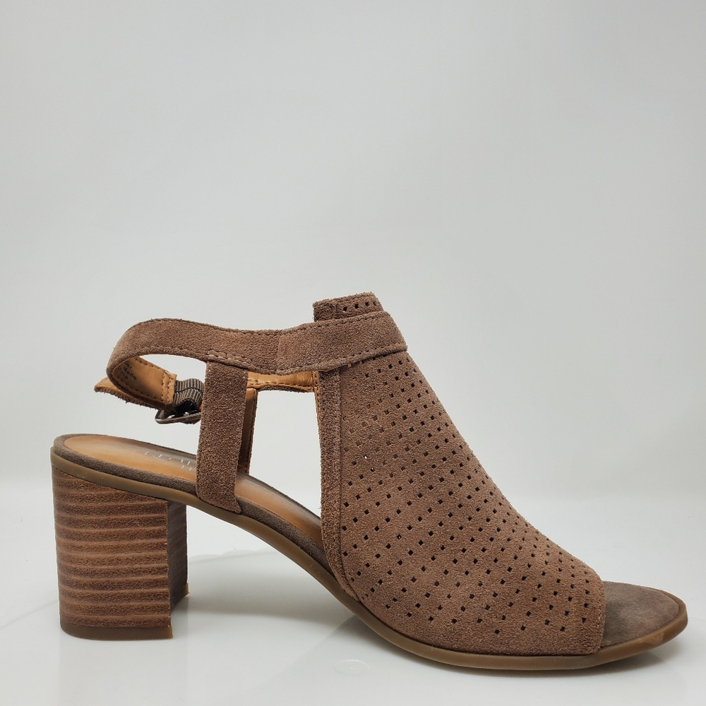 Franco Sarto Suede Open Toe Sandals with 3 inch heel Size 8 - Picture 5 of 7